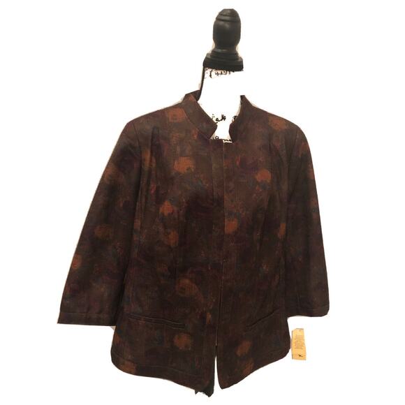 Kim Rogers multicolor blended‎ faux pockets long sleeve open blazer jacket 22W - Picture 1 of 8